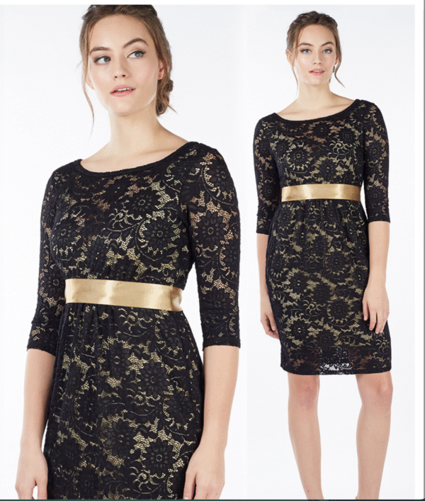 VESTIDO CHANTEL 3/4  - NEGRO